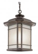 5825 RT - San Miguel Collection, Craftsman Style, Outdoor Hanging Pendant Lantern with Tea Stain Glass Windows